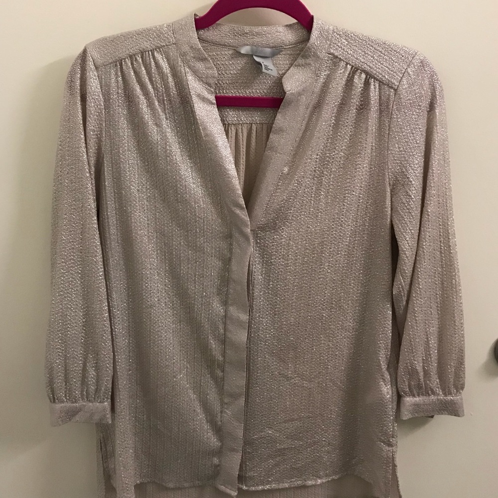 H&M Button Up Metallic Blouse